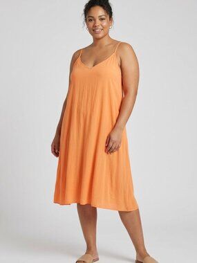 Estelle 3X Orange Slip Dress Plus Size Summer Resortwear Sunset Sunsetcore 3XL